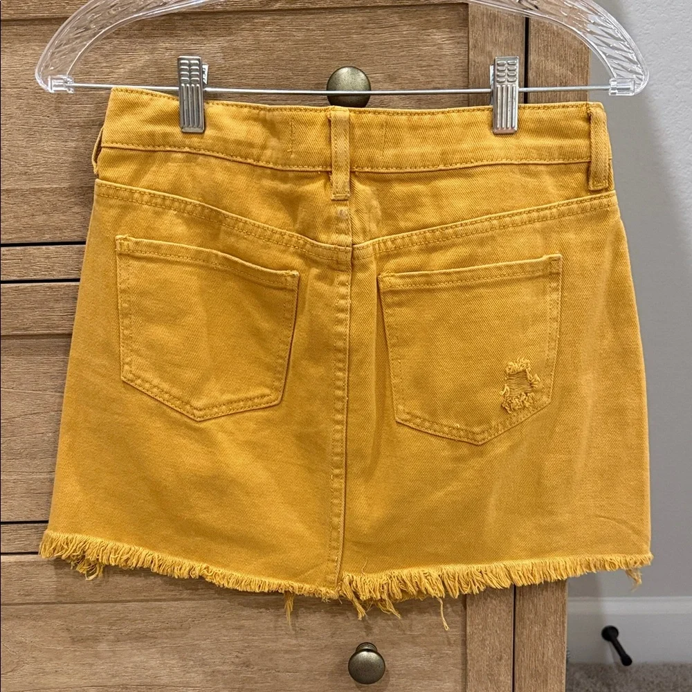 PacSun Mustard Distressed Denim Skirt - Picture 4 of 5